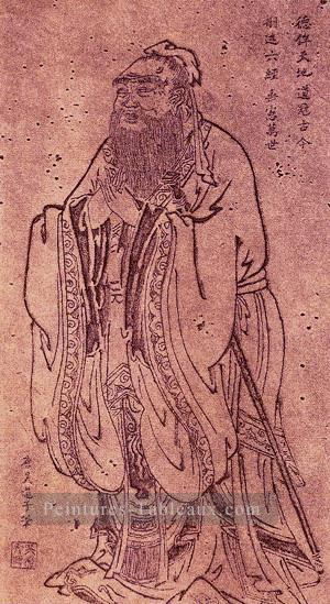 l’enseignement Confucius Wu Daozi chinois traditionnel Peintures à l'huile
